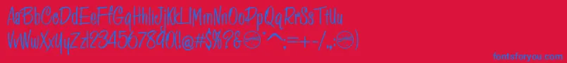 HFF Pessoas Lindas Font – Blue Fonts on Red Background