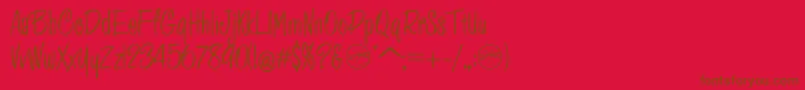 HFF Pessoas Lindas Font – Brown Fonts on Red Background