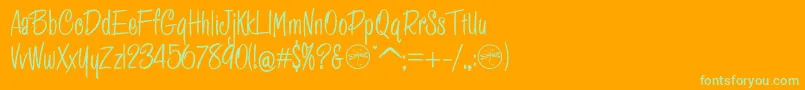 More about HFF Pessoas Lindas Font HFF Pessoas Lindas Font – Green Fonts on Orange Background