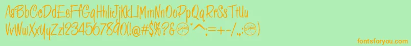 HFF Pessoas Lindas Font – Orange Fonts on Green Background