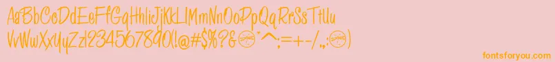 HFF Pessoas Lindas-Schriftart – Orangefarbene Schriften auf rosa Hintergrund