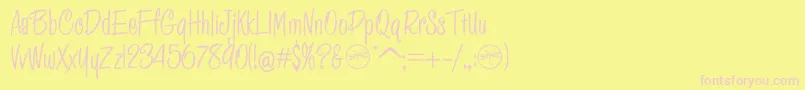 HFF Pessoas Lindas Font – Pink Fonts on Yellow Background