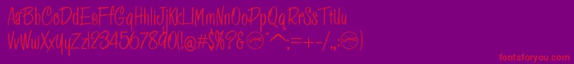 HFF Pessoas Lindas Font – Red Fonts on Purple Background