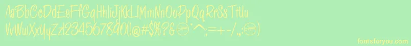 HFF Pessoas Lindas Font – Yellow Fonts on Green Background