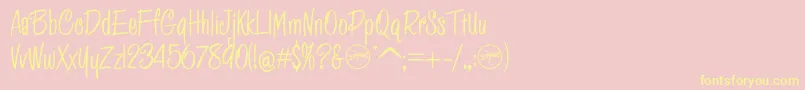 HFF Pessoas Lindas Font – Yellow Fonts on Pink Background