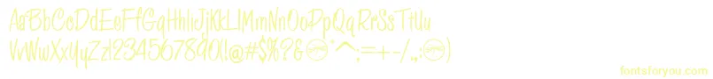 HFF Pessoas Lindas Font – Yellow Fonts on White Background