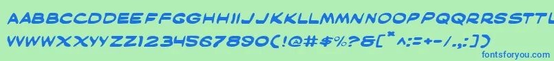 MaskedMarvelExpanded Font – Blue Fonts on Green Background