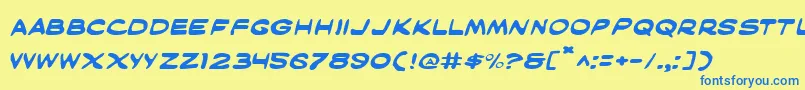 MaskedMarvelExpanded Font – Blue Fonts on Yellow Background