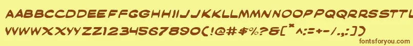 MaskedMarvelExpanded Font – Brown Fonts on Yellow Background