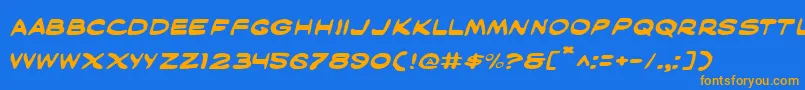 MaskedMarvelExpanded Font – Orange Fonts on Blue Background