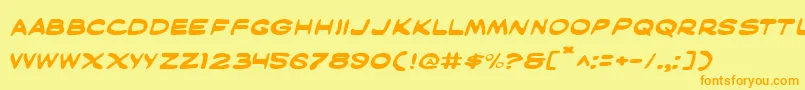 MaskedMarvelExpanded Font – Orange Fonts on Yellow Background