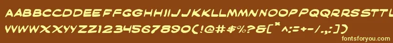 MaskedMarvelExpanded Font – Yellow Fonts on Brown Background