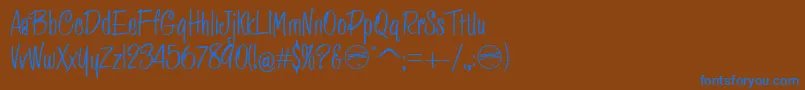 HFF Pessoas Lindas Font – Blue Fonts on Brown Background