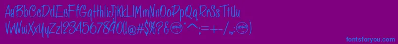 HFF Pessoas Lindas-Schriftart – Blaue Schriften auf violettem Hintergrund