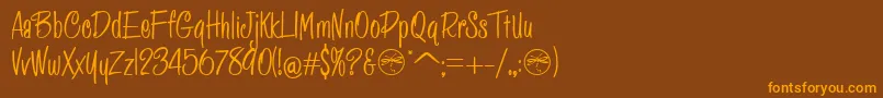 HFF Pessoas Lindas Font – Orange Fonts on Brown Background