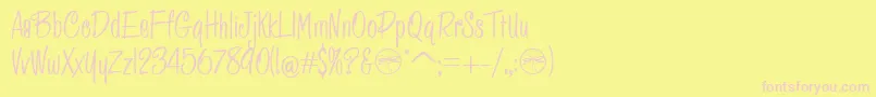 HFF Pessoas Lindas Font – Pink Fonts on Yellow Background