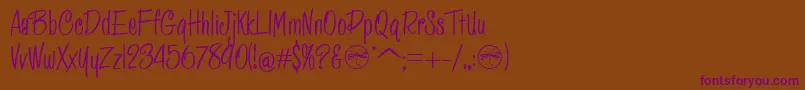 HFF Pessoas Lindas-Schriftart – Violette Schriften auf braunem Hintergrund