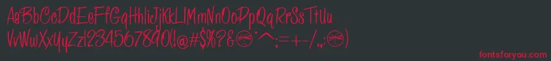 HFF Pessoas Lindas Font – Red Fonts on Black Background