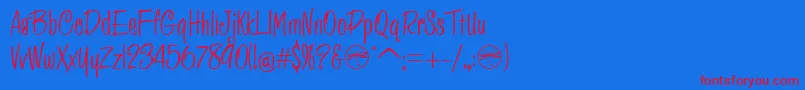 HFF Pessoas Lindas Font – Red Fonts on Blue Background