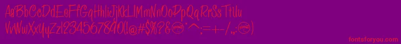 HFF Pessoas Lindas Font – Red Fonts on Purple Background