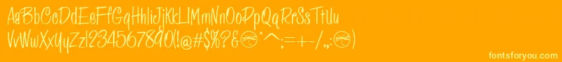 HFF Pessoas Lindas Font – Yellow Fonts on Orange Background