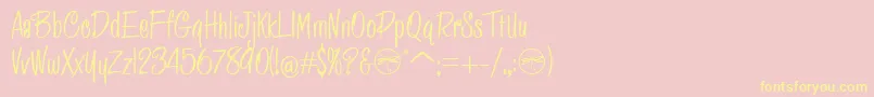 HFF Pessoas Lindas-Schriftart – Gelbe Schriften auf rosa Hintergrund