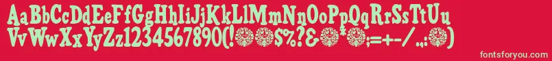 HFF Pure Vain Font – Green Fonts on Red Background