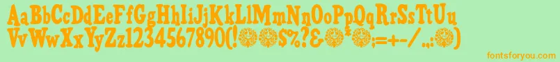 HFF Pure Vain Font – Orange Fonts on Green Background