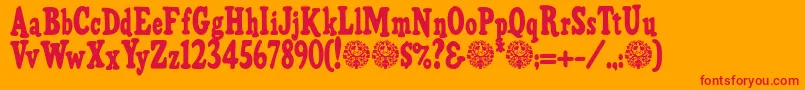 HFF Pure Vain Font – Red Fonts on Orange Background