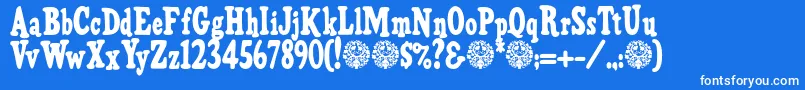 HFF Pure Vain-Schriftart – Weiße Schriften auf blauem Hintergrund