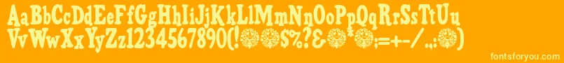 HFF Pure Vain Font – Yellow Fonts on Orange Background