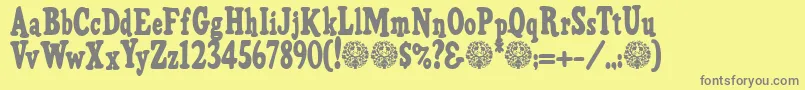 HFF Pure Vain Font – Gray Fonts on Yellow Background