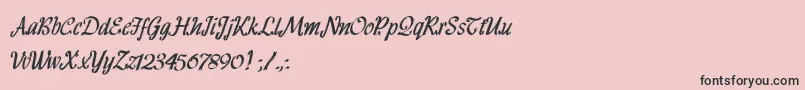 HFF Ribbon Font – Black Fonts on Pink Background