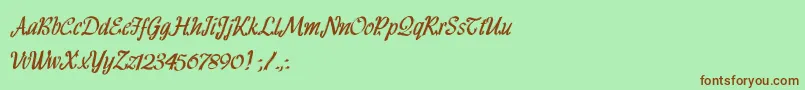 HFF Ribbon Font – Brown Fonts on Green Background