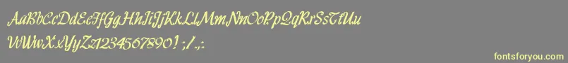 HFF Ribbon Font – Yellow Fonts on Gray Background