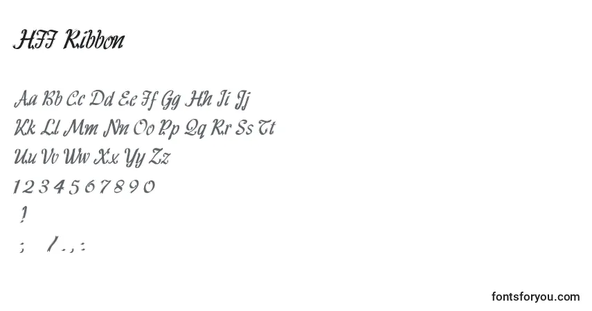 Schriftart HFF Ribbon (129586) – Alphabet, Zahlen, spezielle Symbole