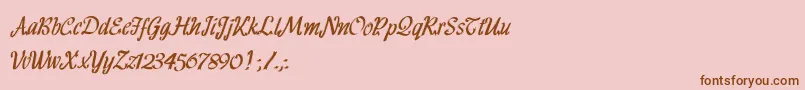 HFF Ribbon-Schriftart – Braune Schriften auf rosa Hintergrund
