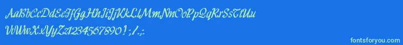 HFF Ribbon Font – Green Fonts on Blue Background