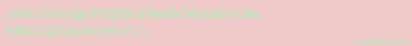 HFF Ribbon Font – Green Fonts on Pink Background