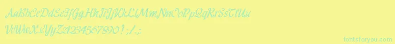 fuente HFF Ribbon – Fuentes Verdes Sobre Fondo Amarillo