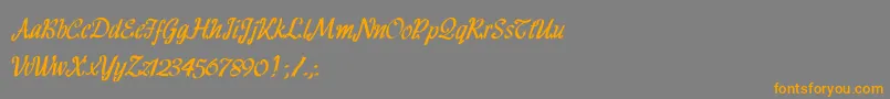 HFF Ribbon Font – Orange Fonts on Gray Background