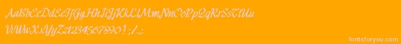HFF Ribbon-Schriftart – Rosa Schriften auf orangefarbenem Hintergrund