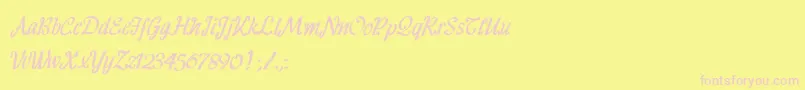 HFF Ribbon-Schriftart – Rosa Schriften auf gelbem Hintergrund