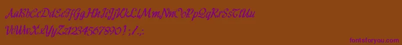HFF Ribbon Font – Purple Fonts on Brown Background