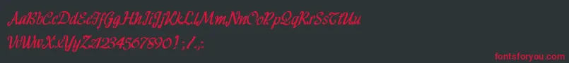 HFF Ribbon Font – Red Fonts on Black Background