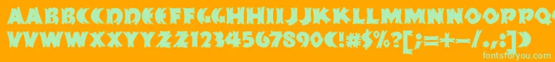 HFF Splintered Dream Font – Green Fonts on Orange Background