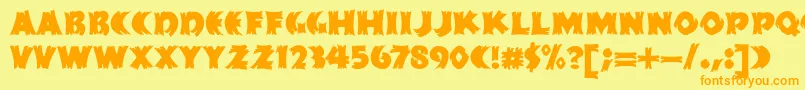 HFF Splintered Dream Font – Orange Fonts on Yellow Background