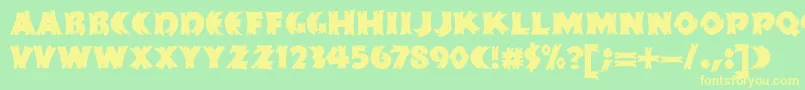 HFF Splintered Dream Font – Yellow Fonts on Green Background