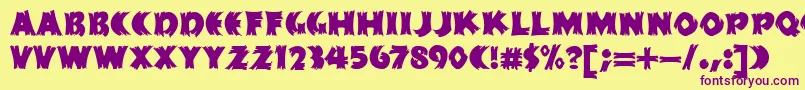 HFF Splintered Dream Font – Purple Fonts on Yellow Background