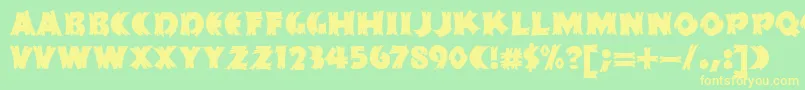 HFF Splintered Dream Font – Yellow Fonts on Green Background